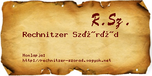 Rechnitzer Szórád névjegykártya